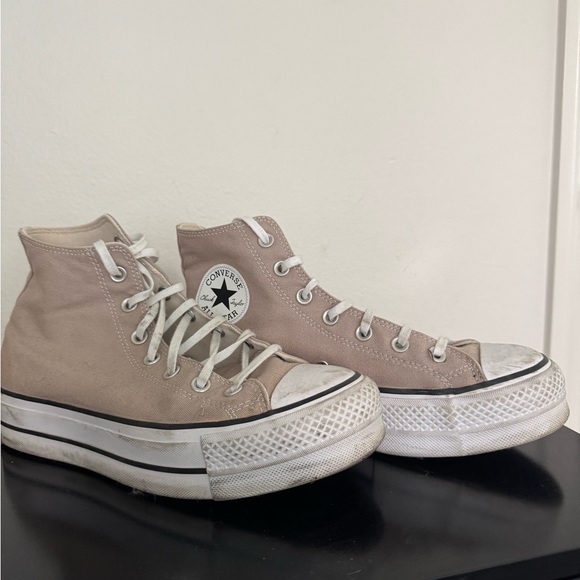 Converse Shoes - Converse High-Top Sneakers in Beige and White